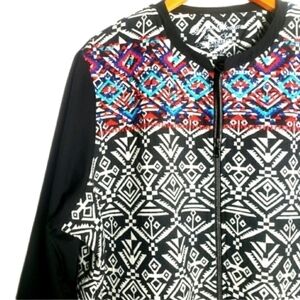 NEW! ONQUE WOMAN Tribal Bomber Style Jacket 2X.